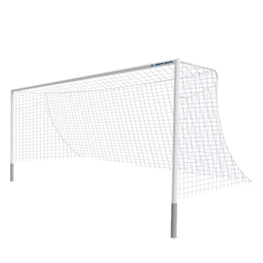 Soccer Goals - Classic Official Round Goal - Semi-Permanent with European Backstays (8 ft.H x 24 ft.W x 4 ft.B x 10 ft.D) - NFHS, NCAA, FIFA Compliant